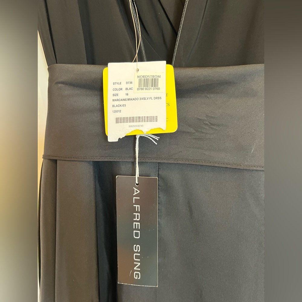 Alfred Sung Jersey & Mikado A-Line Gown - NWT - Picture 4 of 7